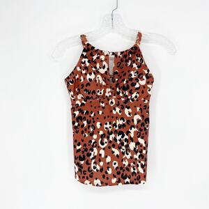 Kona Sol Leopard Tankini Top Size Small